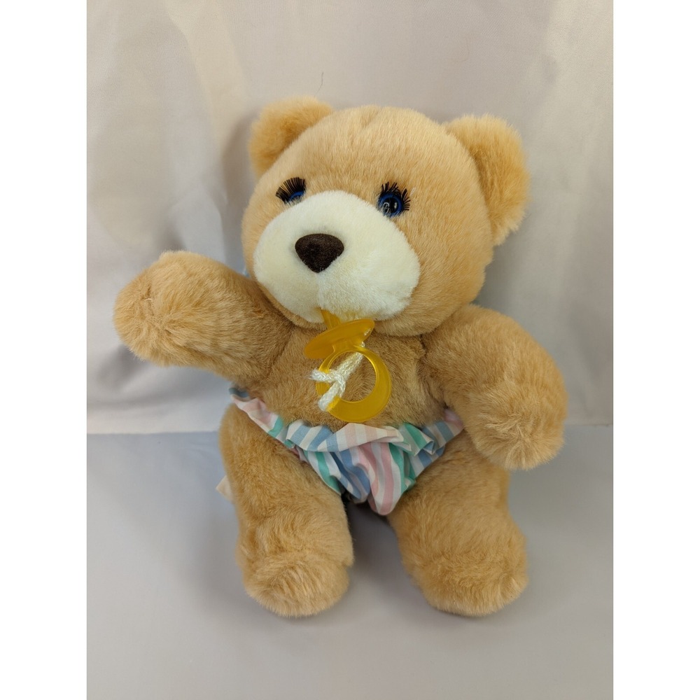 Tan Bear Plush 10 Inch Pacifier Diaper Dandee International Stuffed Animal Toy